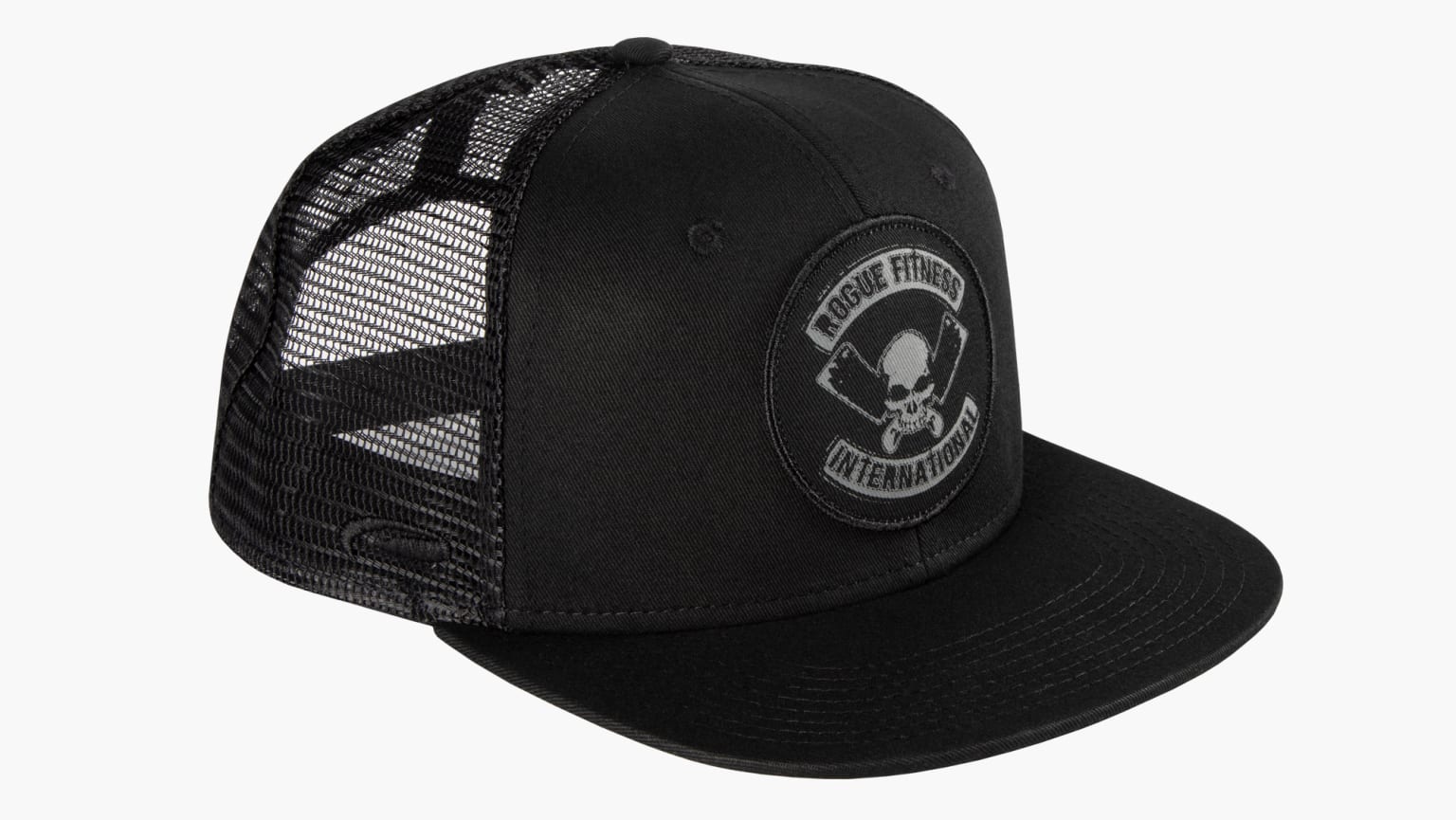 Rogue International Flat Bill Hat - Trucker Hat / Baseball Cap - Black